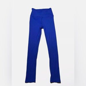 Carbon38 High Waisted Ribbed Leggings Blue